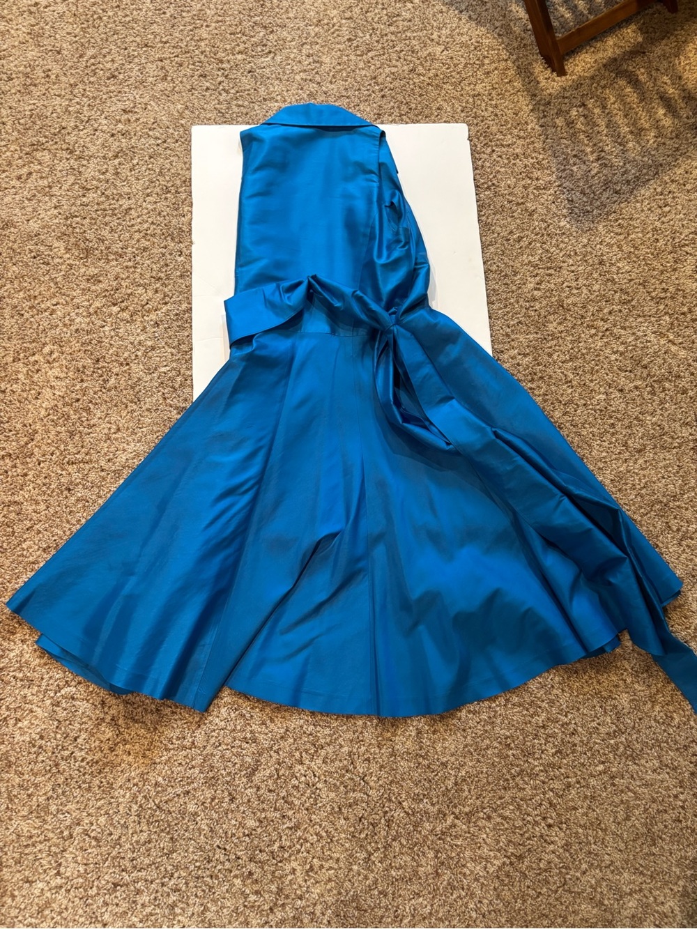 Ralph Lauren Bright Blue 100% Silk Collared Dress - Picture 3 of 3